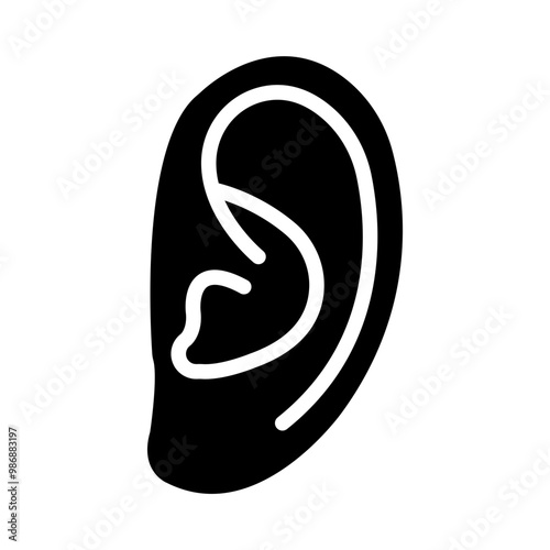 Ears Vector Glyph Icon Design