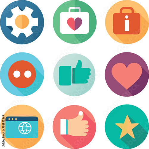 design-a flat icon bundle for popular social media 