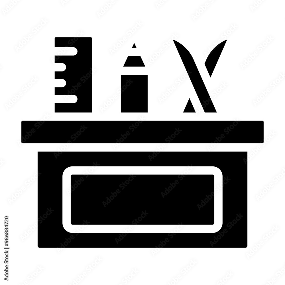 Craft Box Vector Glyph Icon Design Craft Box Vector Glyph Icon Design