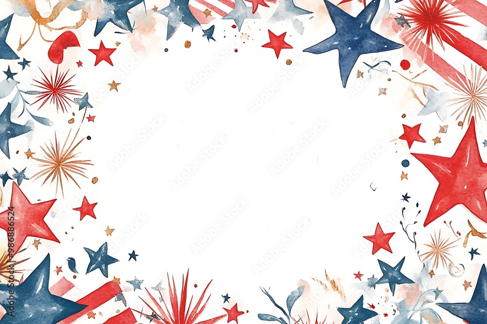 Fourth of July banner. USA flag and fireworks explosions. Independence day national holiday we are closed template. Fourth of July banner. USA flag and fireworks explosions. Independence day national holiday we are closed template.