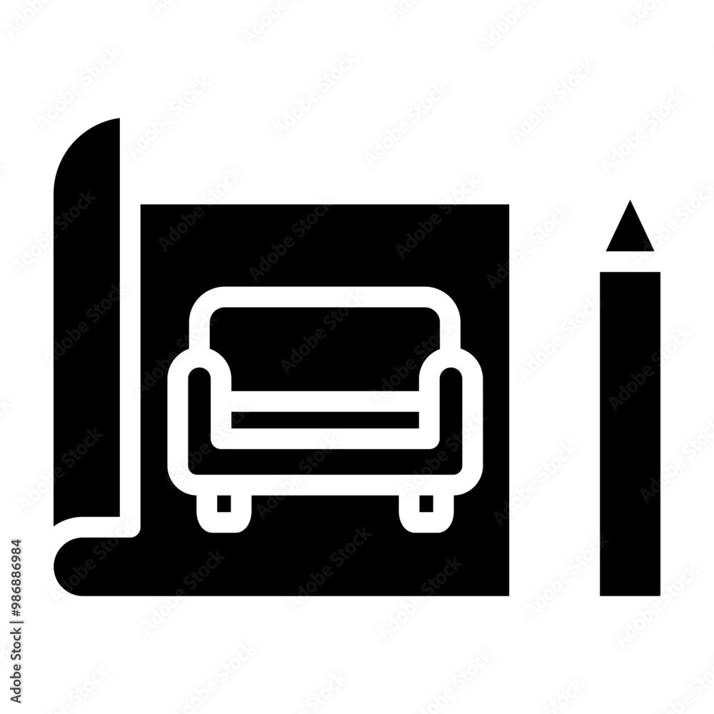Interior Designer Vector Glyph Icon Design Interior Designer Vector Glyph Icon Design