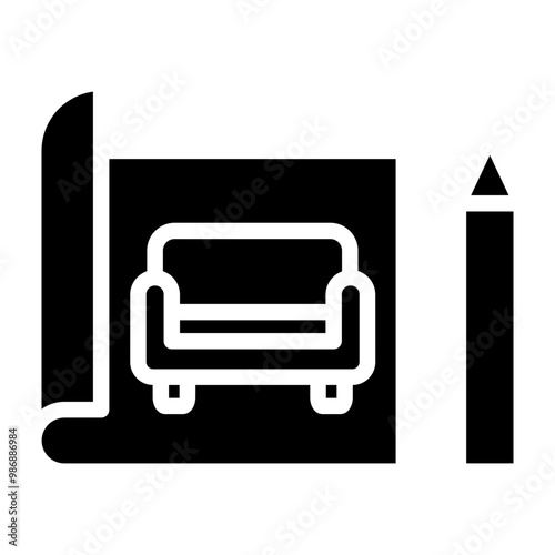 Interior Designer Vector Glyph Icon Design