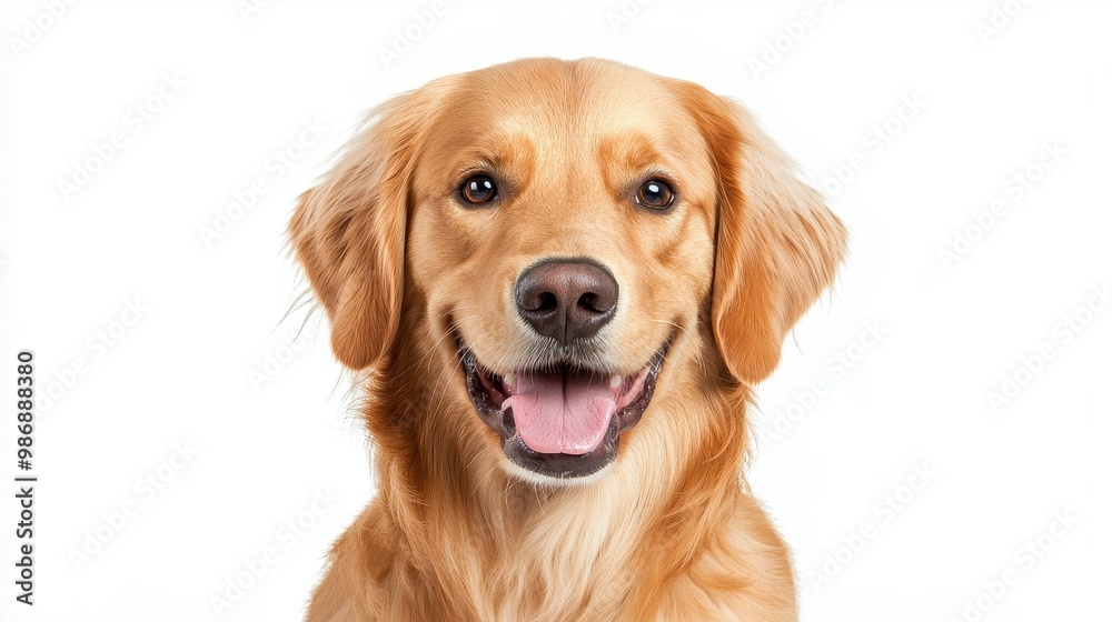 Happy Golden Retriever with Friendly Expression Happy Golden Retriever with Friendly Expression