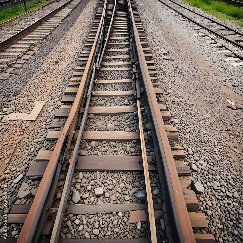railway tracks in the countryside railway tracks in the countryside
