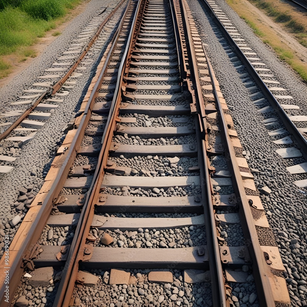 railroad tracks in the countryside railroad tracks in the countryside