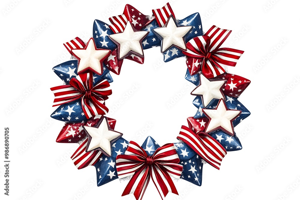 Obraz premium floral decoration with USA flags and bowtie