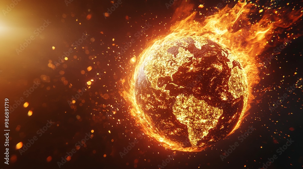 Global Boiling - 3D Visualization of Intense Heat Waves on Earth Global Boiling - 3D Visualization of Intense Heat Waves on Earth