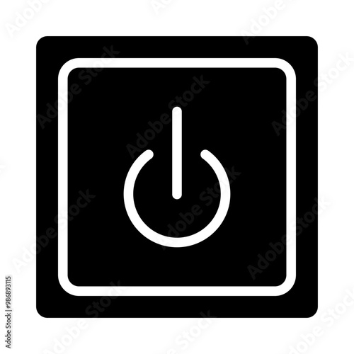 Start Button Vector Glyph Icon Design