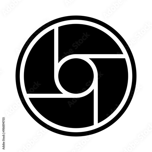 Camera Lens Vector Glyph Icon Design