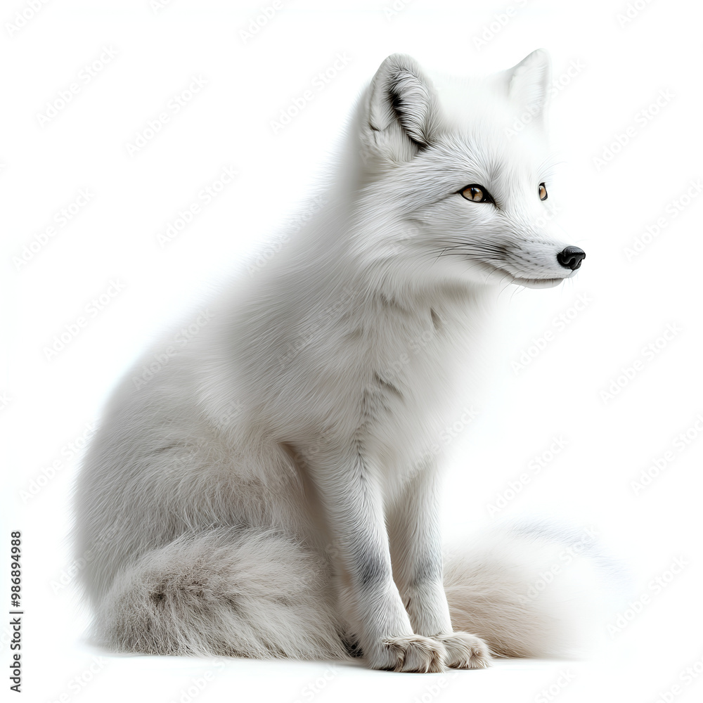 Fototapeta premium white fox isolated on white background