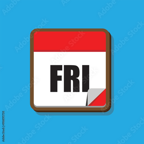 calender icon, friday icon with blue background