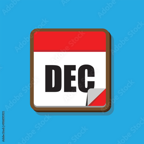 calender icon, december icon with blue background