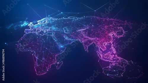 A detailed digital map of Asia showing political boundaries, countries, major cities, and geographic features.