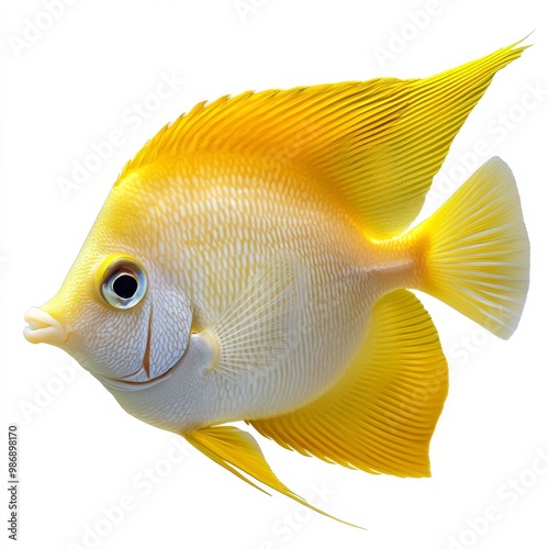 Tropical sea fish, isolate on white, highly detailed fins