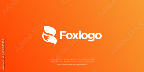 fox animal logo letter B combination