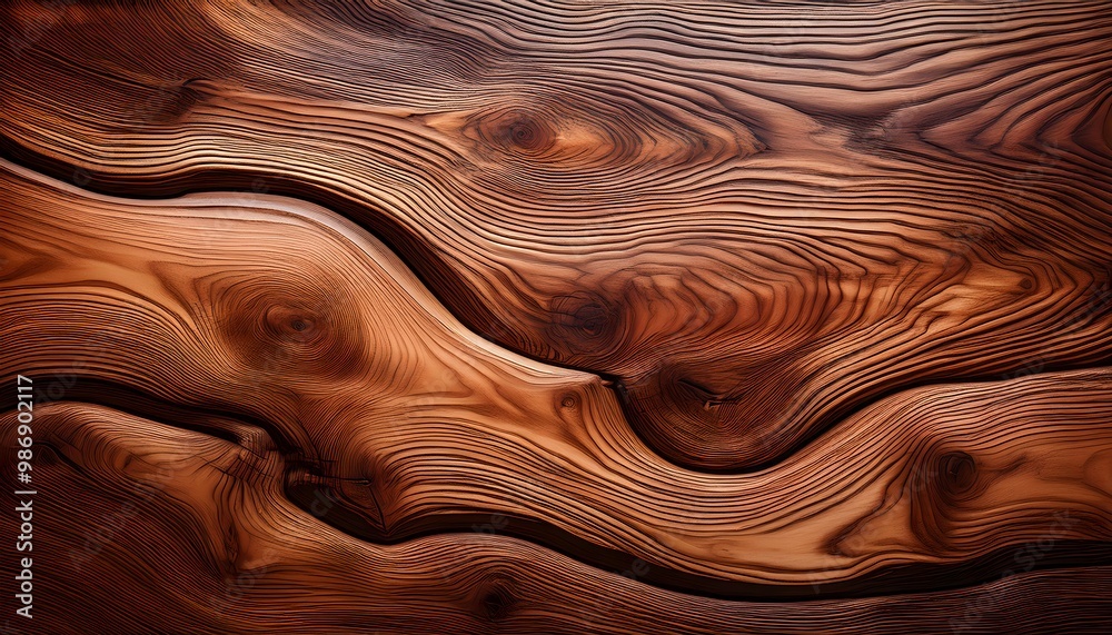 Fototapeta premium Polished wood texture with smooth grains