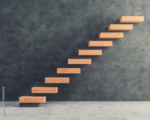 A modern wooden staircase against a textured wall, highlighting minimalist design and architectural elegance.