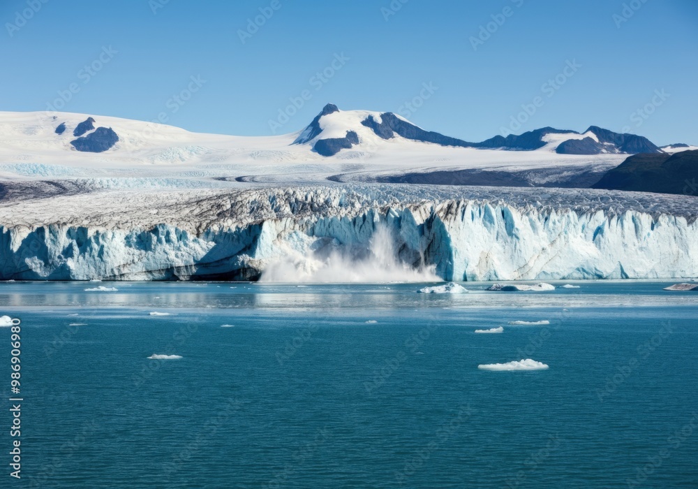 Iceberg Calving Into Glacier Lagoon Iceberg Calving Into Glacier Lagoon