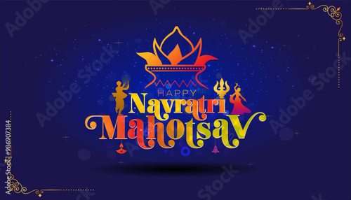 Navratri mahotsav celebration and kalash sthapna background.