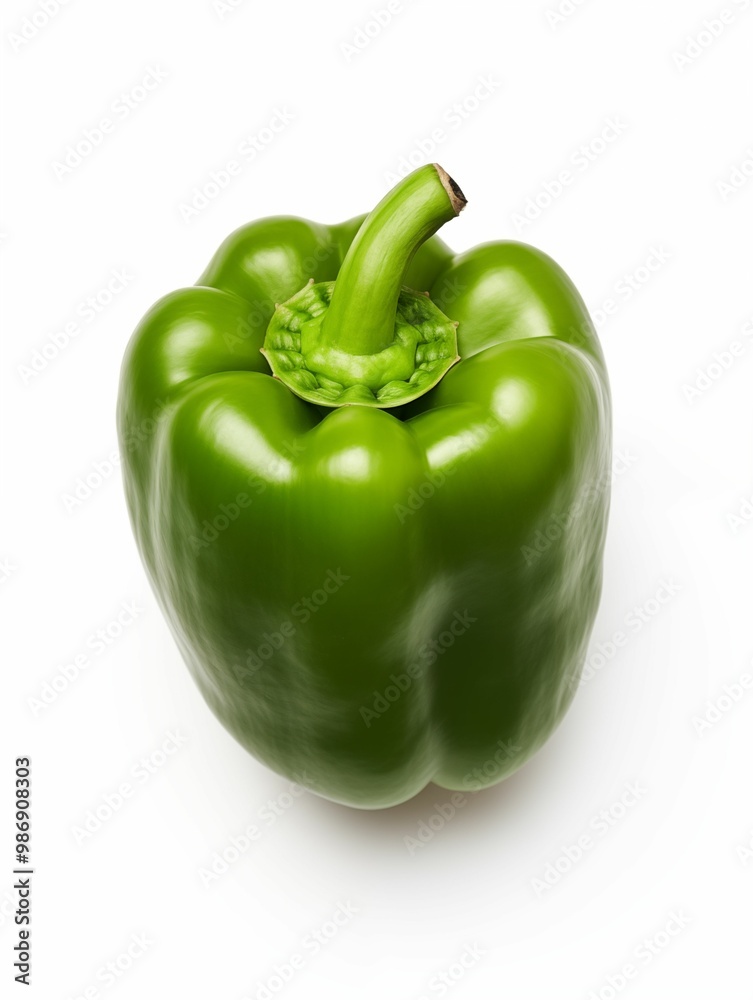 Green pepper isolated on white background. Generative ai Green pepper isolated on white background. Generative ai