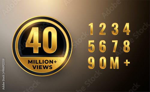 40 million or 40M views celebration background banner
