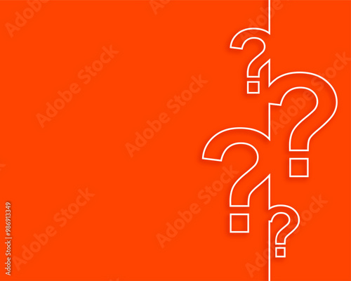 line style question mark sign background with text space