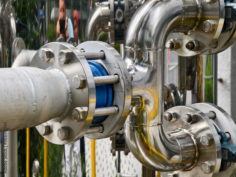 Fototapeta premium A collection of pipes is interconnected with each other