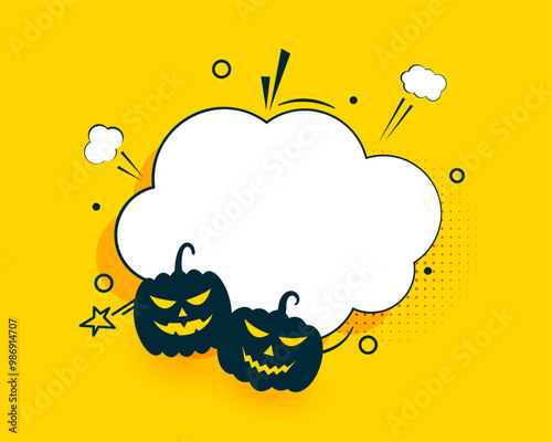 comic style halloween pumpkin background with text space