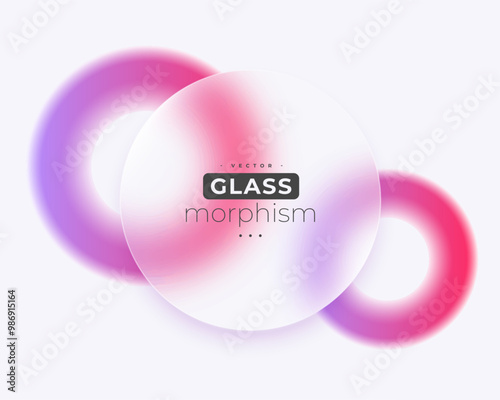 blurry glass morphism geometric background with acrylic frame