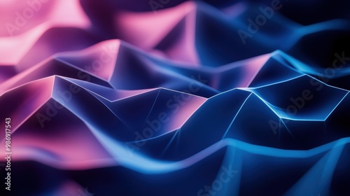 Abstract waves of light in vibrant blue and pink colors creating a dynamic and captivating visual effect.