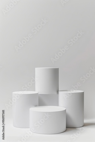 white podium on white background for ads