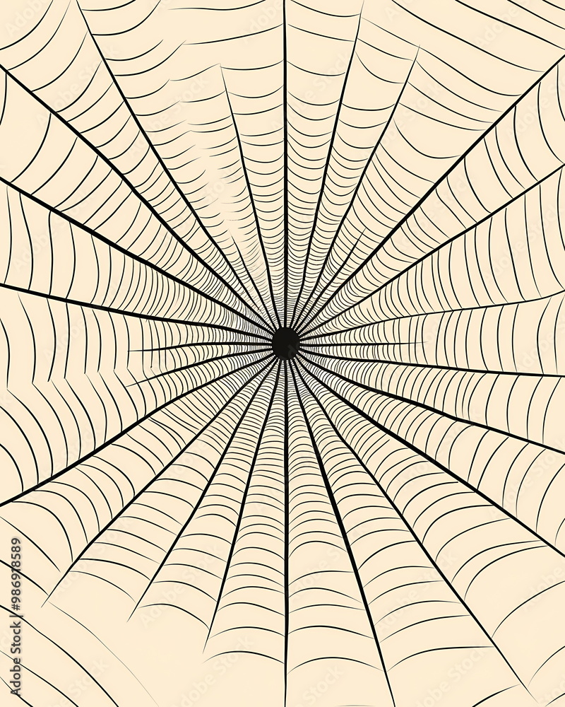 Obraz premium Intricate Abstract Spider Web Drawing