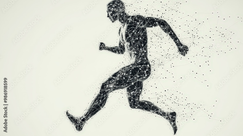 Energy and movement showcase Dynamic motion study of athlete on blank slate copy space background Energy and movement showcase Dynamic motion study of athlete on blank slate copy space background