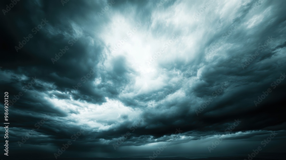Serene Sky - Dark Clouds Drifting Away Symbolizing Release of Anger Serene Sky - Dark Clouds Drifting Away Symbolizing Release of Anger