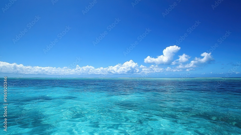 Fototapeta premium A clear blue sky with a gentle breeze, resembling the sky carefree nature