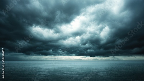 Moody Storm Clouds Casting a Dark Sky - Ominous Weather Concept with Brooding Atmosphere