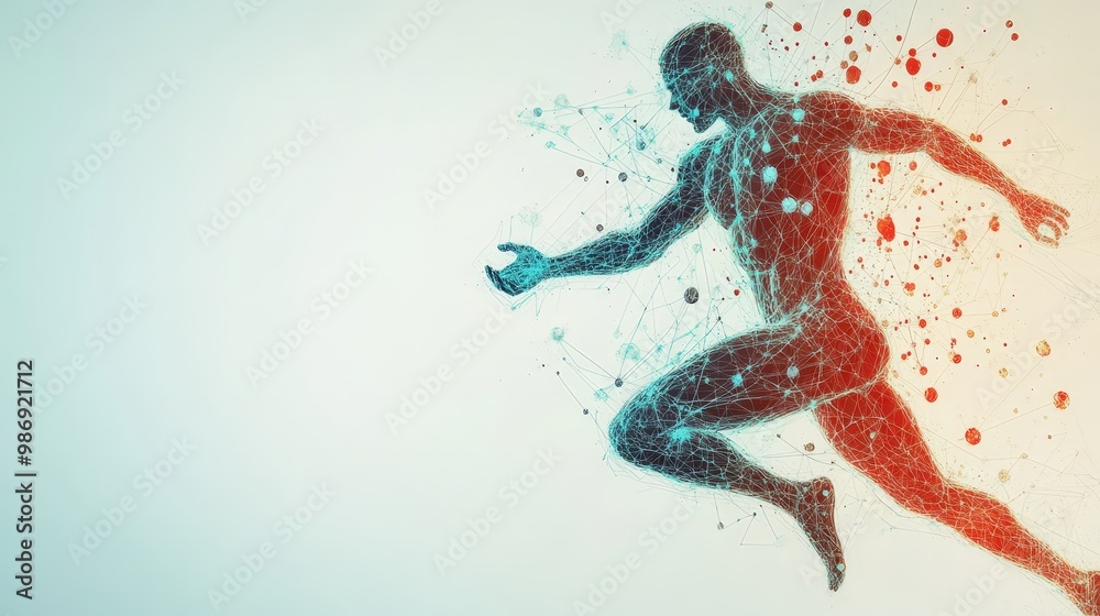 Obraz premium Dynamic athlete motion showcasing energy and movement study on blank slate copy space background