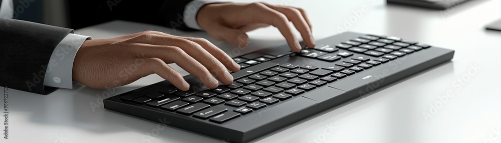IT support Helpdesk Cybersecurity Helpdesk technician typing on a keyboard, office desk elements, 3D render, isolated on white background IT support Helpdesk Cybersecurity Helpdesk technician typing on a keyboard, office desk elements, 3D render, isolated on white background
