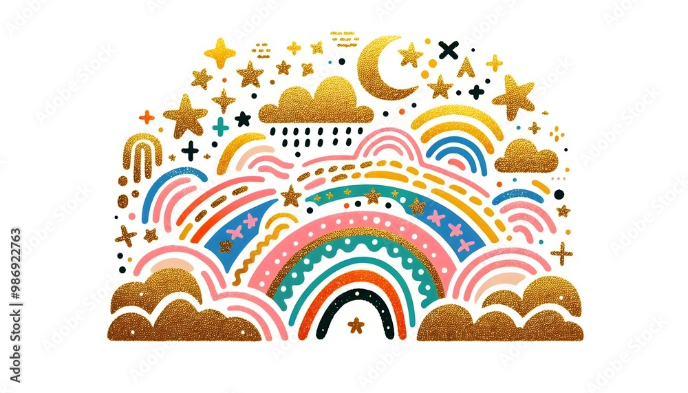 Fototapeta premium Cielos Mágicos y Arcoíris Brillantes