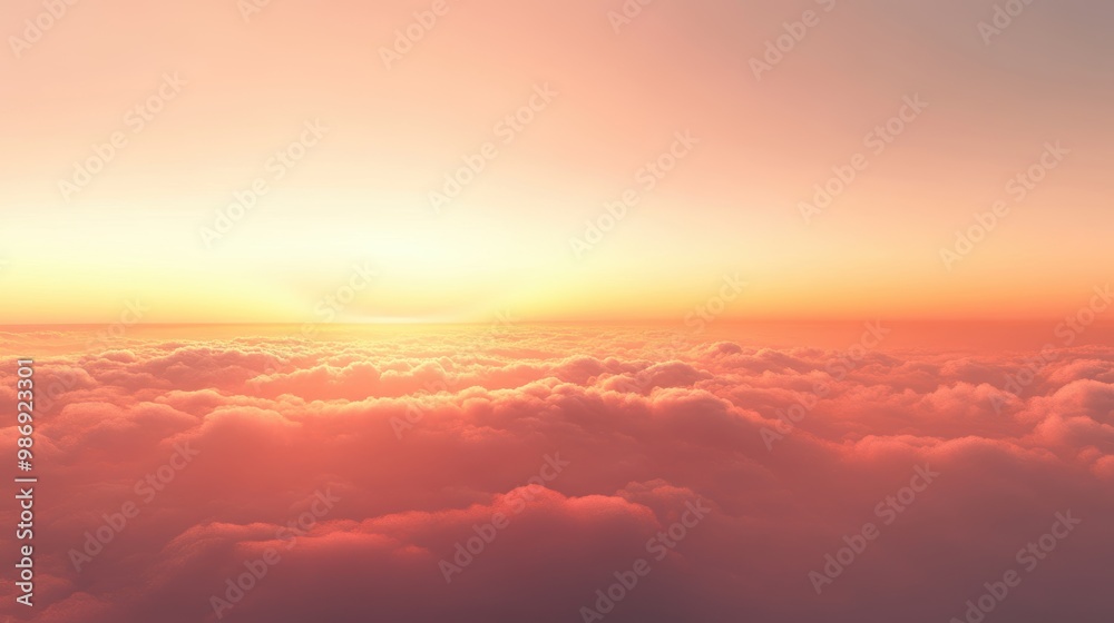 Serene Sunrise: Soft Orange Sky Reflecting the Warm Beginning of a New Day Serene Sunrise: Soft Orange Sky Reflecting the Warm Beginning of a New Day