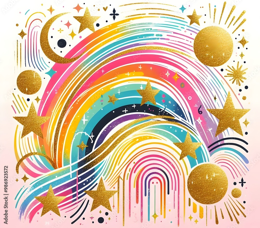 Fototapeta premium Cielos Mágicos y Arcoíris Brillantes