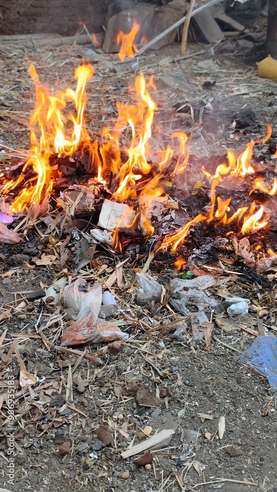 burning household waste