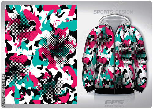 Vector sports hoodie background image.piink green pastel camouflage pattern design, illustration, textile background for sports long sleeve hoodie,jersey hoodie
