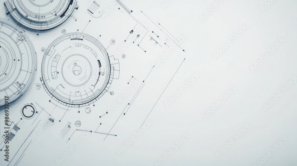 A minimalist design featuring circular elements and abstract lines on a light background, suggesting a technical or engineering theme. A minimalist design featuring circular elements and abstract lines on a light background, suggesting a technical or engineering theme.