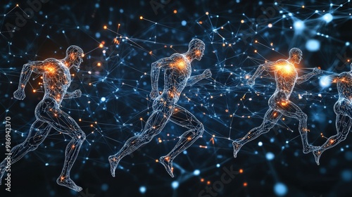 Dynamic motion study showcasing athlete energy and movement on blank slate copy space background