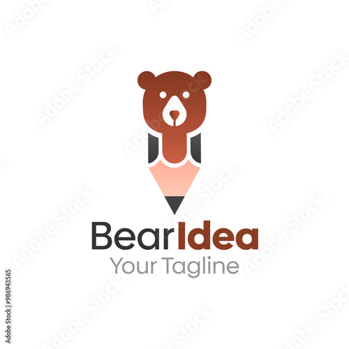 Bear Idea Logo Design Template. Good for Business, Agency, Community and Organization photo