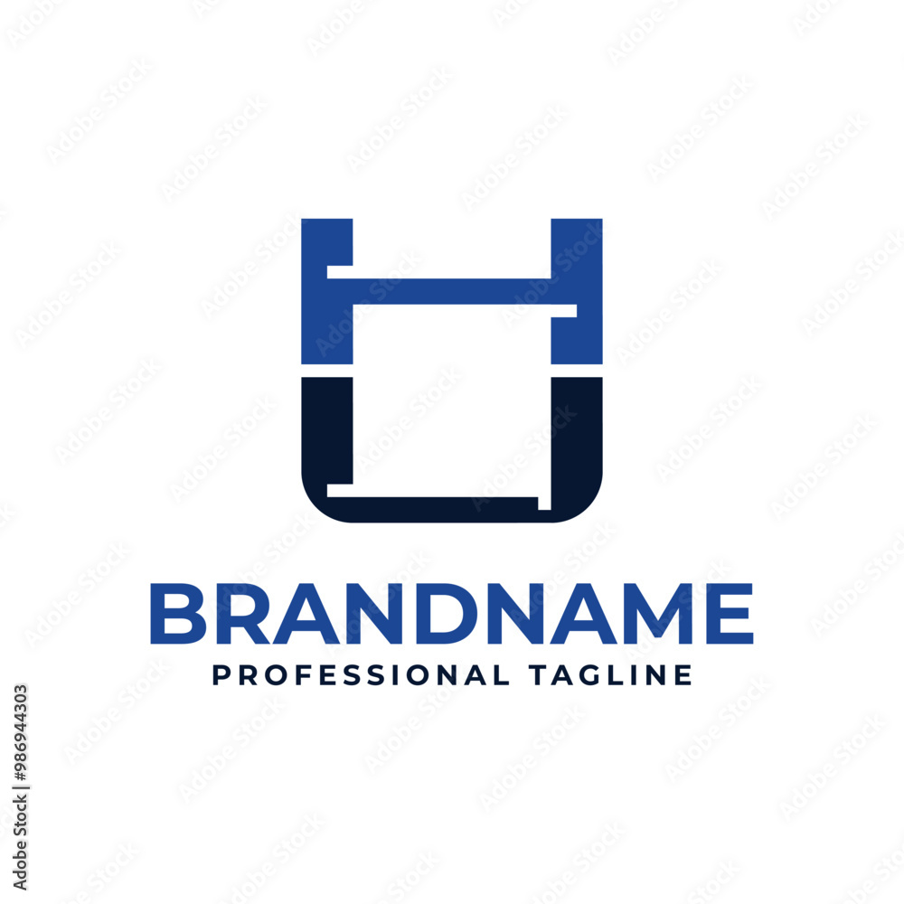 Letters HU Monogram Logo, for any business with HU UH initials Letters HU Monogram Logo, for any business with HU UH initials