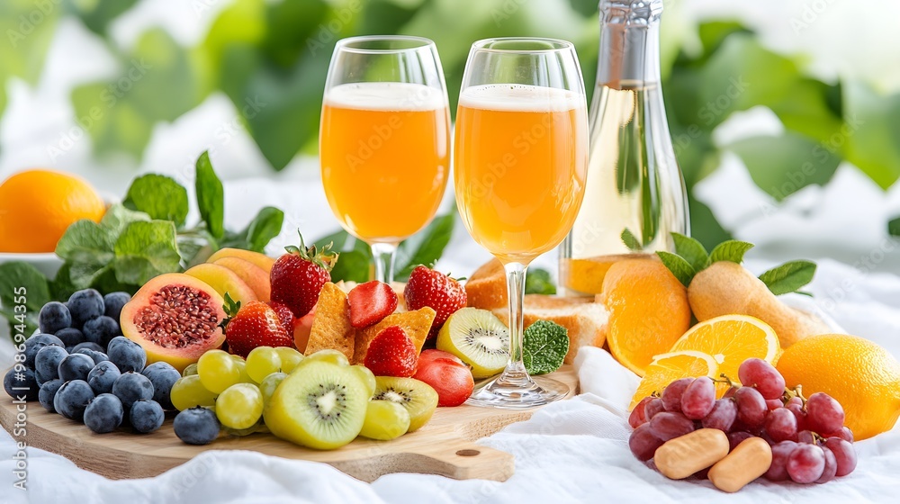 A vibrant display of fresh fruits and refreshing drinks, perfect for summer gatherings or healthy lifestyle concepts. A vibrant display of fresh fruits and refreshing drinks, perfect for summer gatherings or healthy lifestyle concepts.