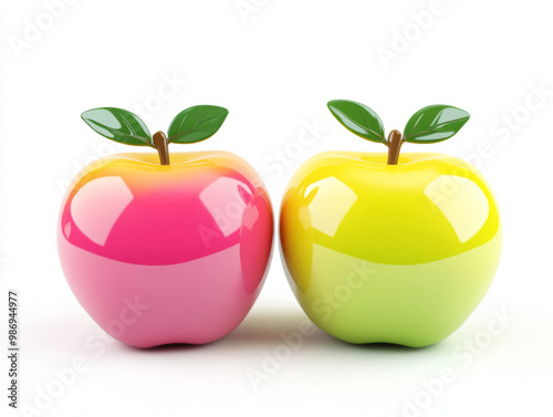 Colorful Apples Trio Green Red and Yellow Fruits