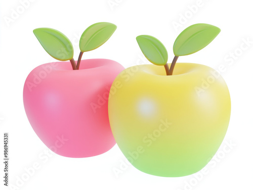 Colorful Apples Trio Green Red and Yellow Fruits